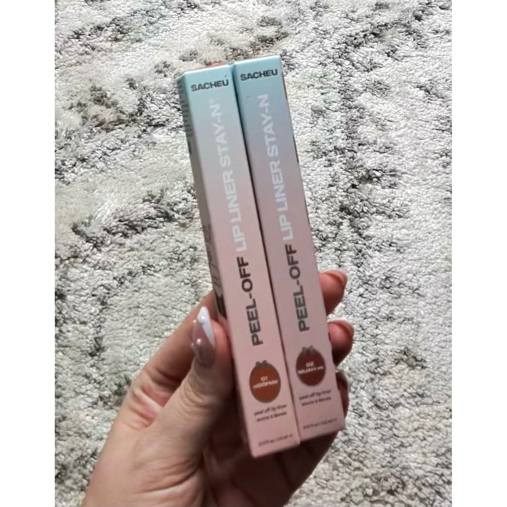 Sacheu Peel-Off Lip Liner Stay-N Set 01 True Nude & 02 Neutral Mauve‎ New In Box